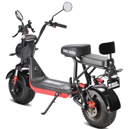 Электроскутер WHITE SIBERIA MINI R 2.0 1200W BLACK (черный)